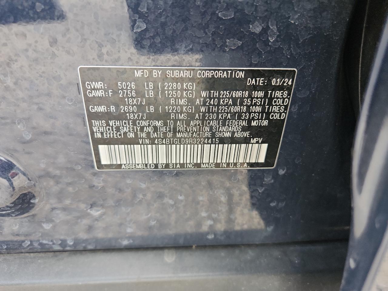 2024 SUBARU Outback