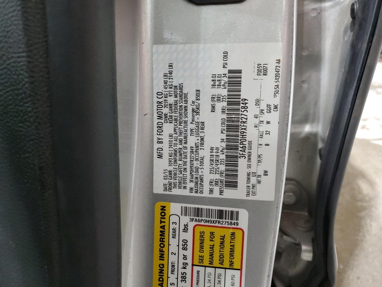 2015 FORD FUSION