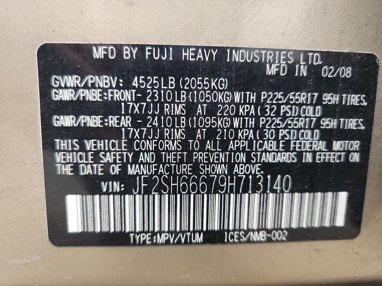 2009 SUBARU FORESTER