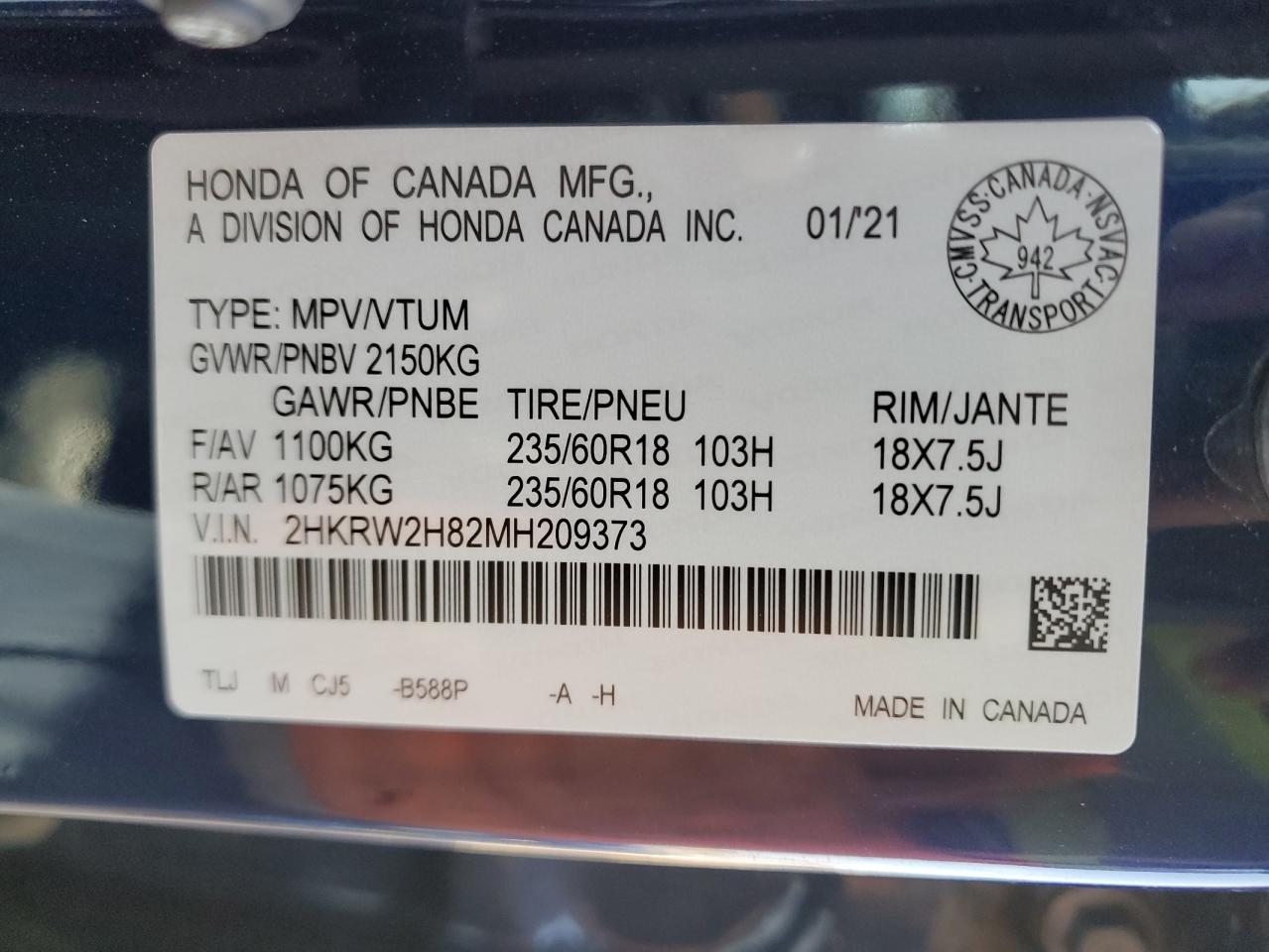 2021 HONDA CR-V