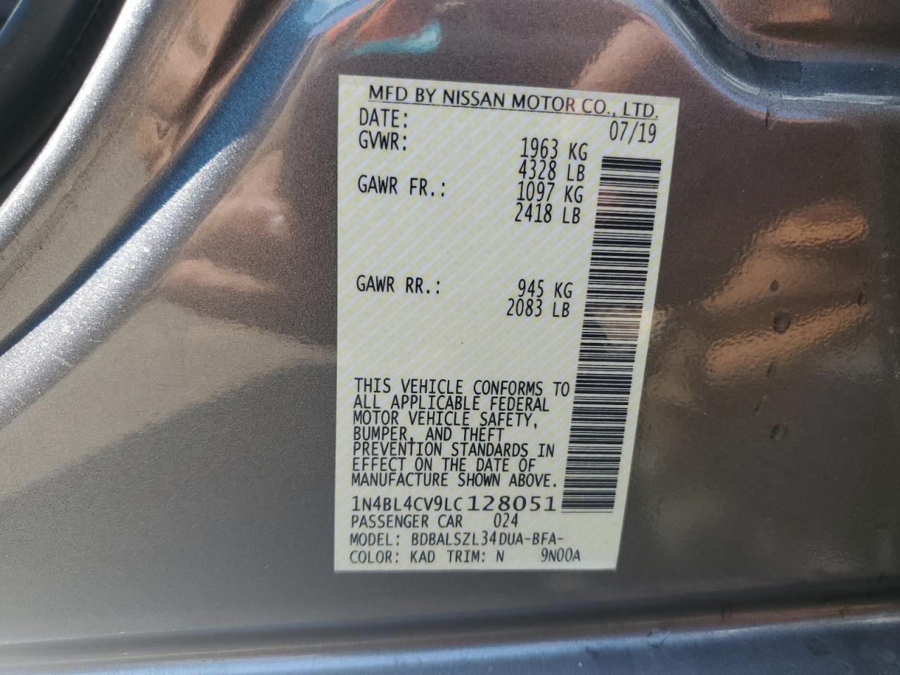 2020 NISSAN ALTIMA