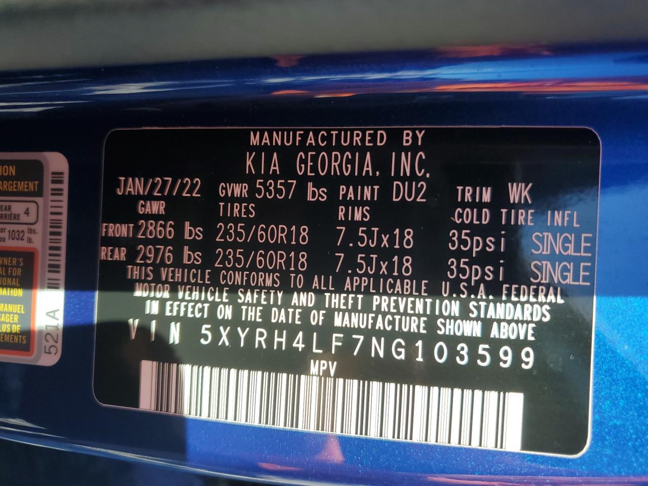 2022 KIA SORENTO