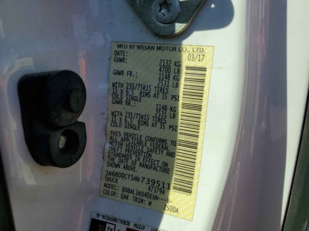 2017 NISSAN Frontier