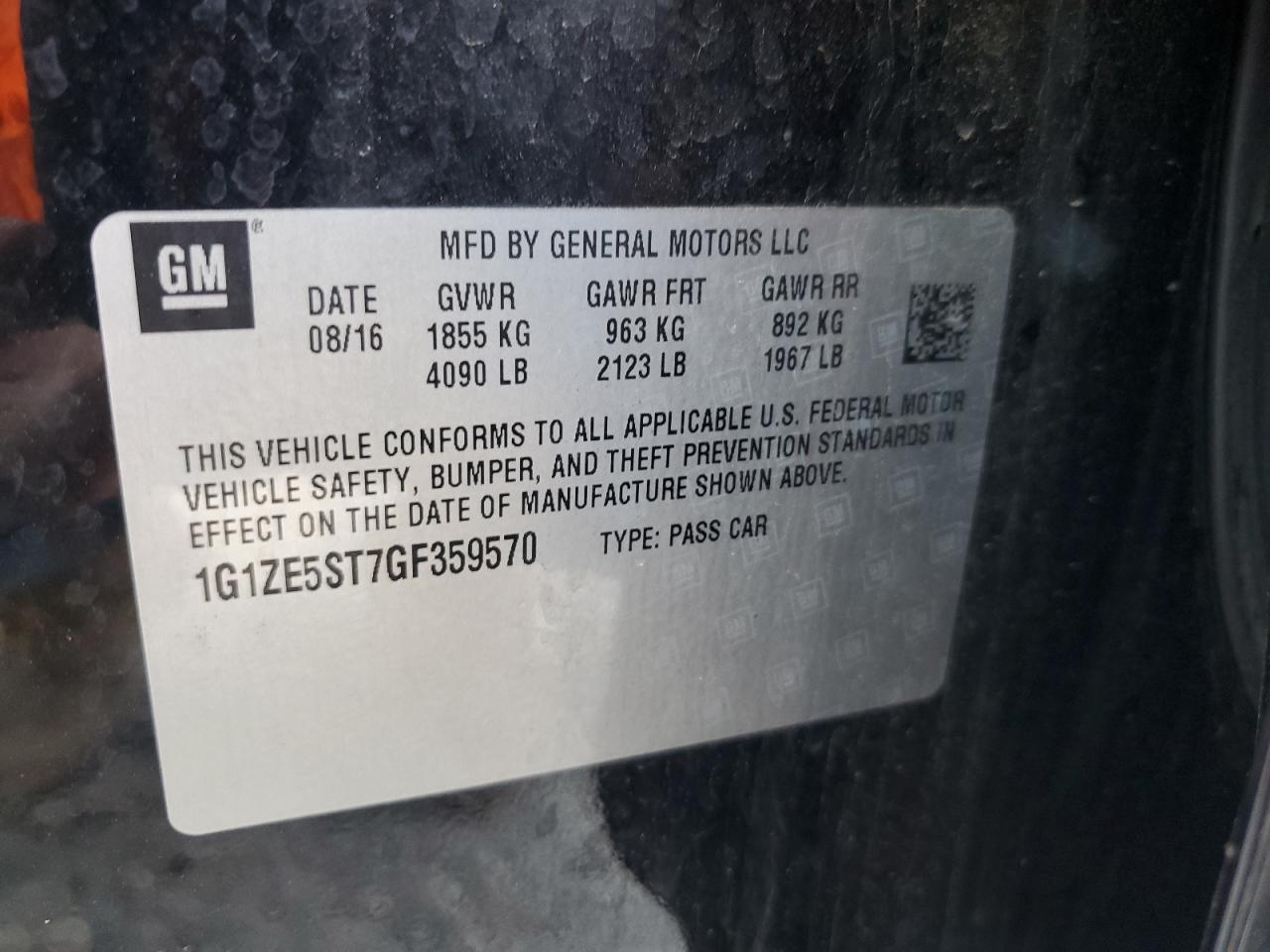2016 CHEVROLET MALIBU