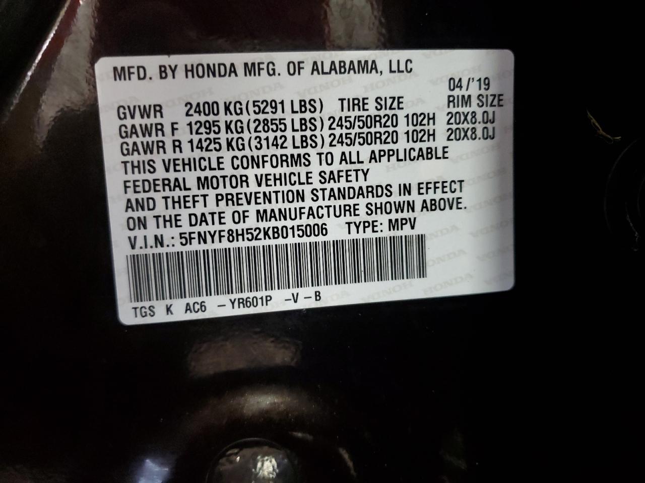 2019 HONDA Passport