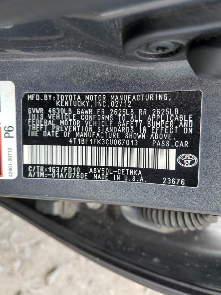 2012 TOYOTA CAMRY