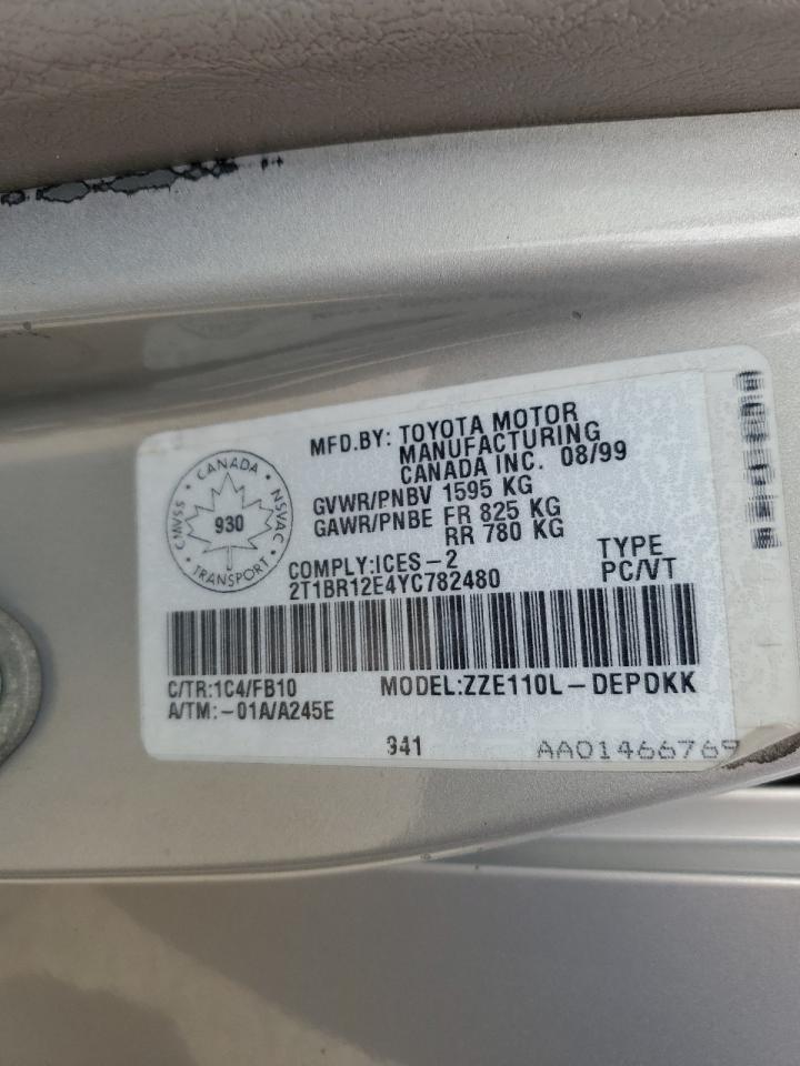 2000 TOYOTA COROLLA