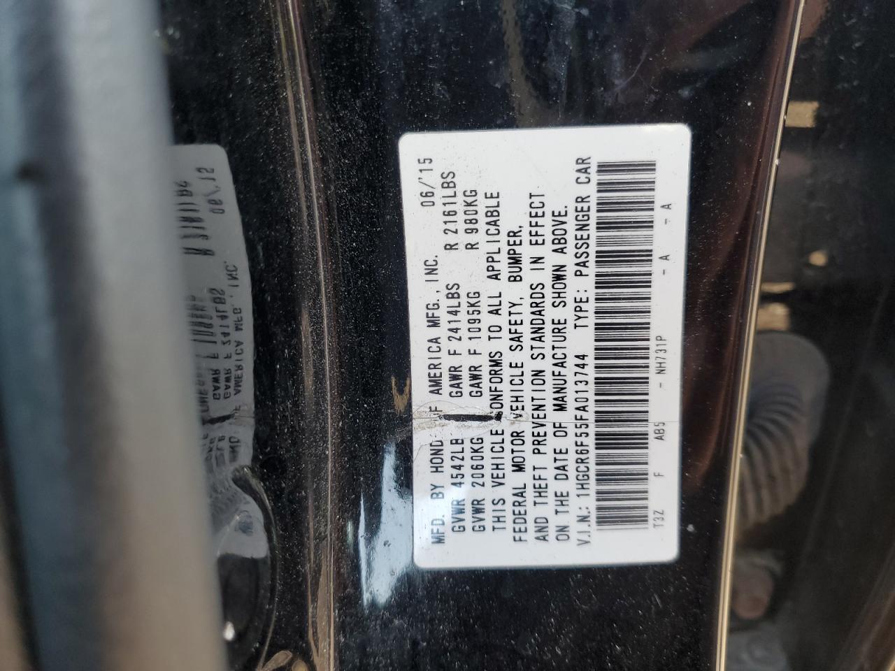 2015 HONDA ACCORD