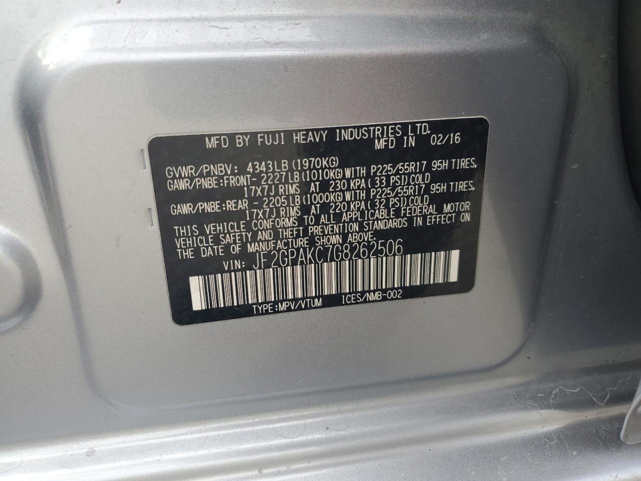 2016 SUBARU Crosstrek