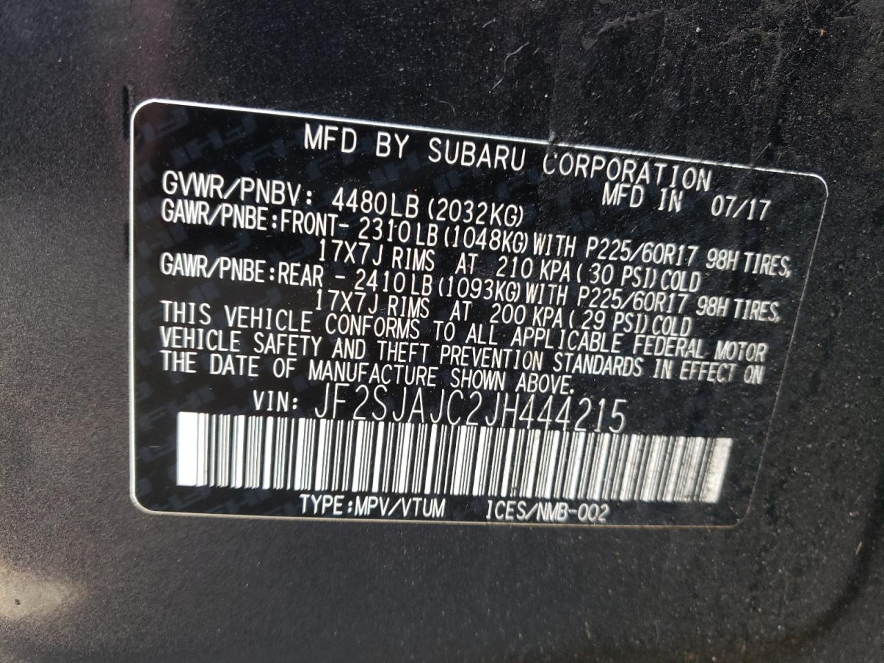 2018 SUBARU FORESTER