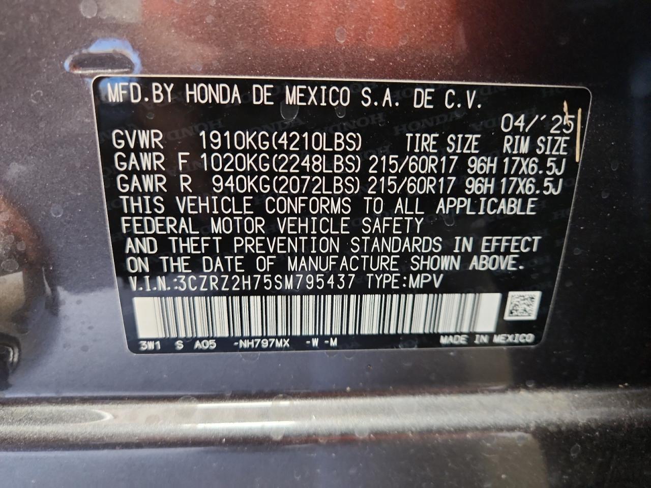 2025 HONDA HR-V