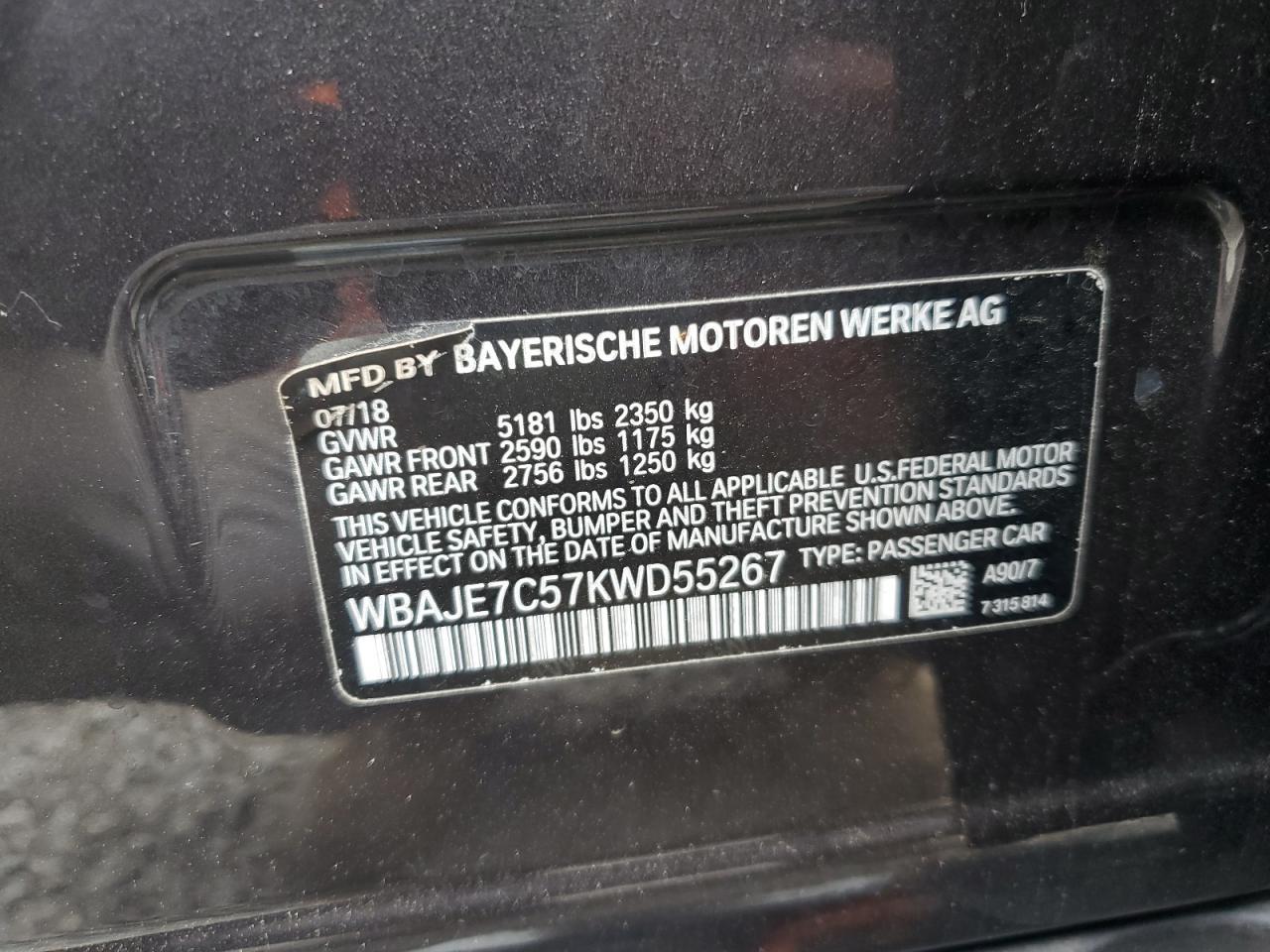 2019 BMW 5 series