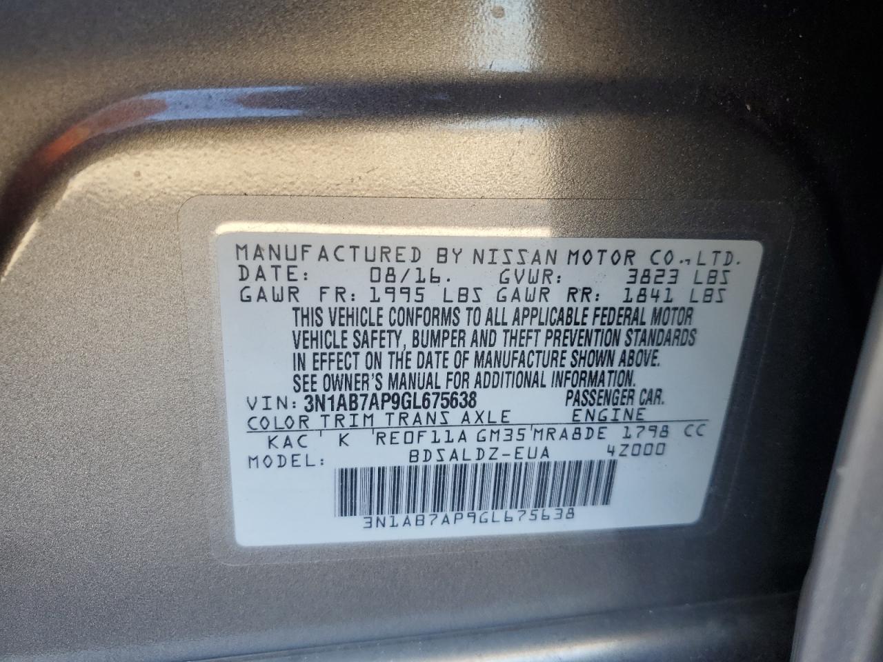 2016 NISSAN SENTRA