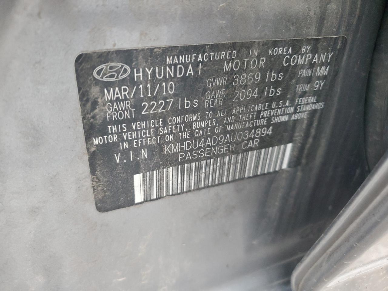 2010 HYUNDAI ELANTRA