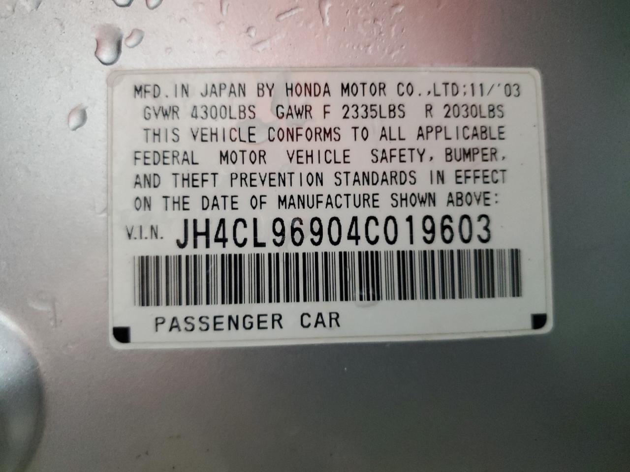 2004 ACURA TSX