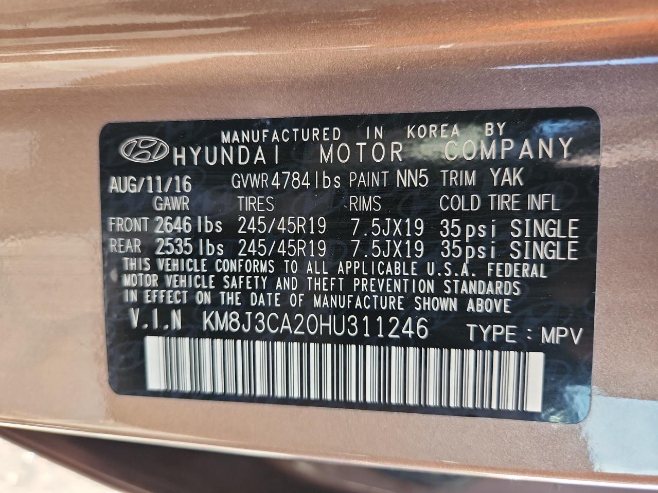 2017 HYUNDAI TUCSON