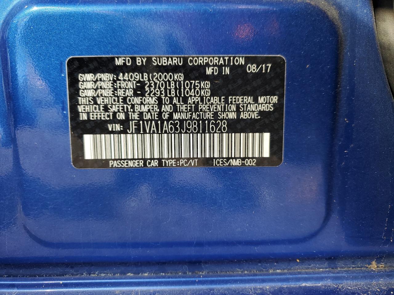 2018 SUBARU WRX