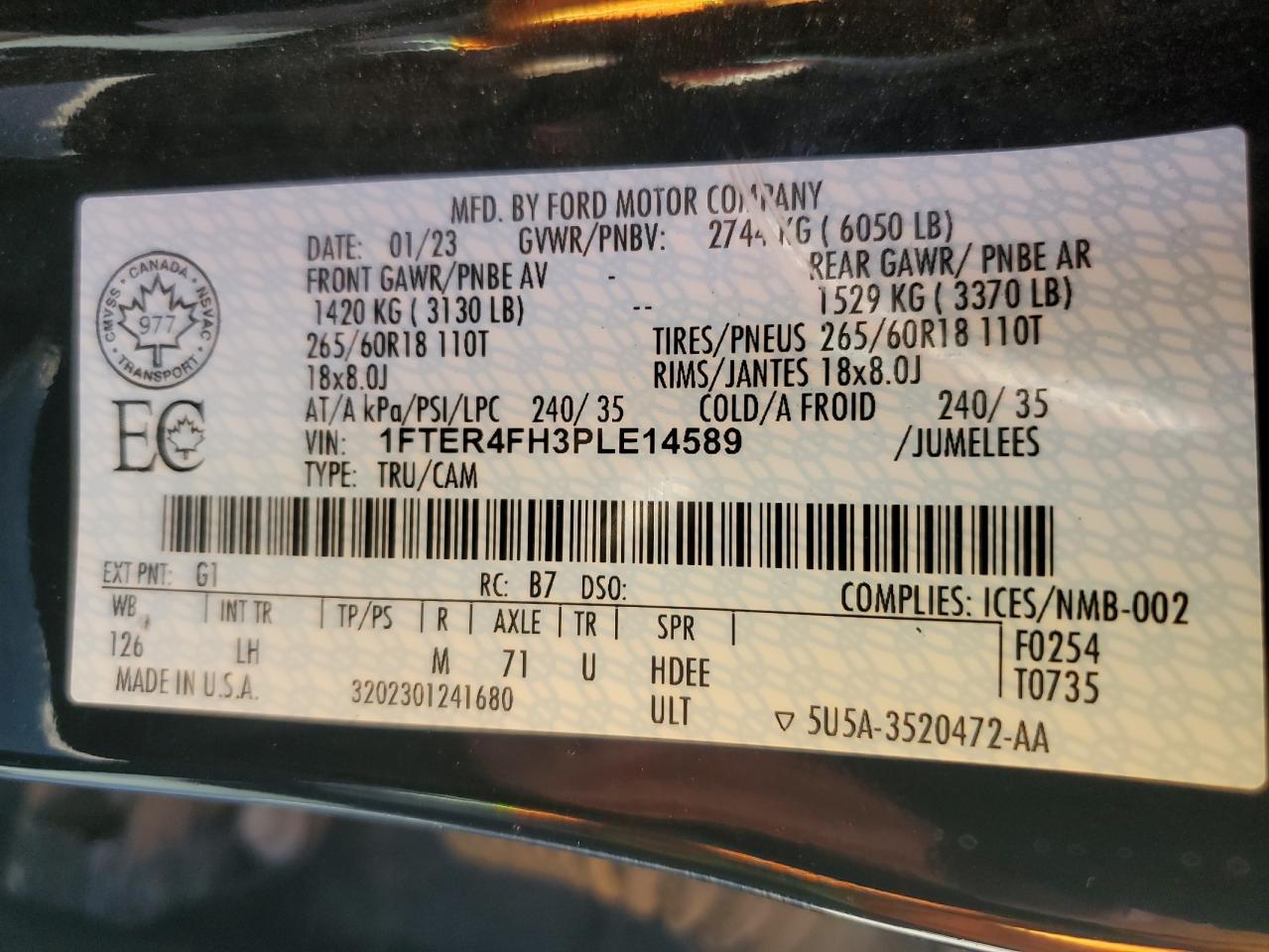 2023 FORD RANGER