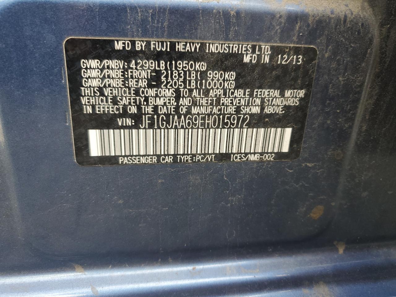 2014 SUBARU IMPREZA