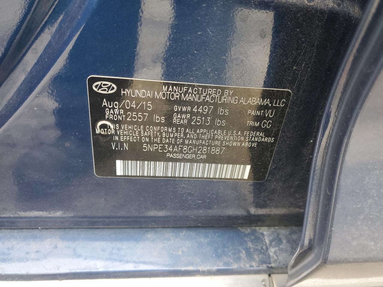 2016 HYUNDAI SONATA