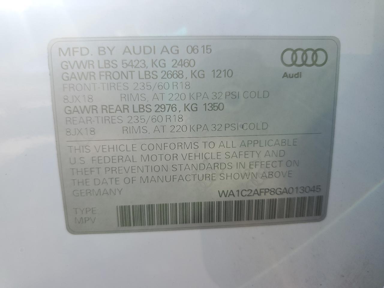 2016 AUDI Q5