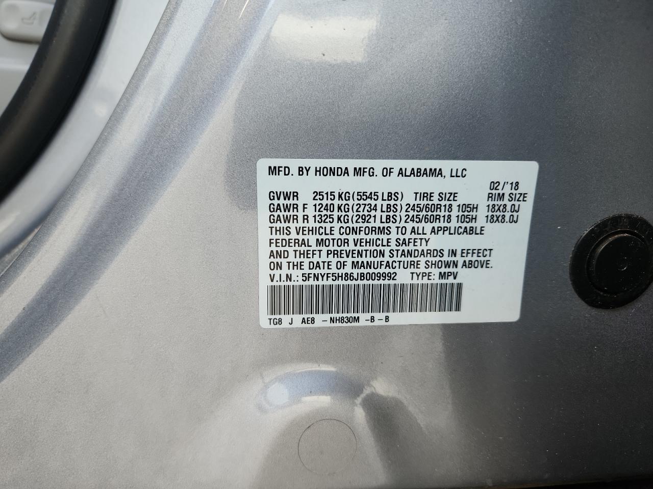 2018 HONDA PILOT