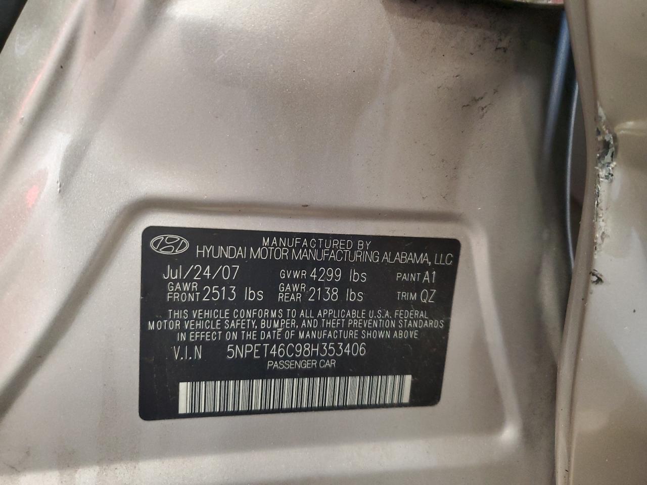 2008 HYUNDAI SONATA