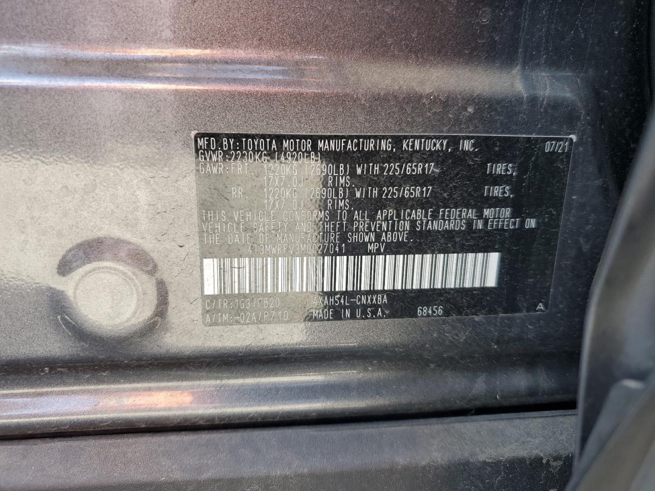 2021 TOYOTA RAV4