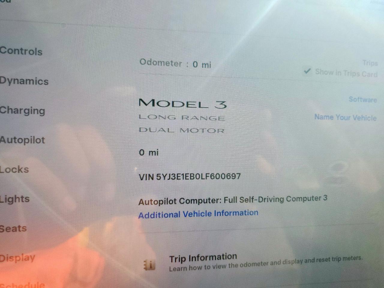 2020 TESLA MODEL 3
