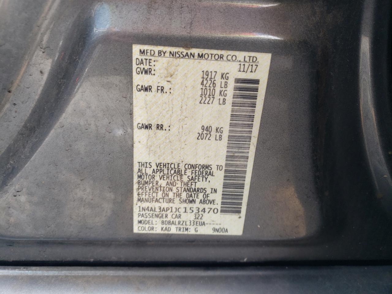 2018 NISSAN ALTIMA