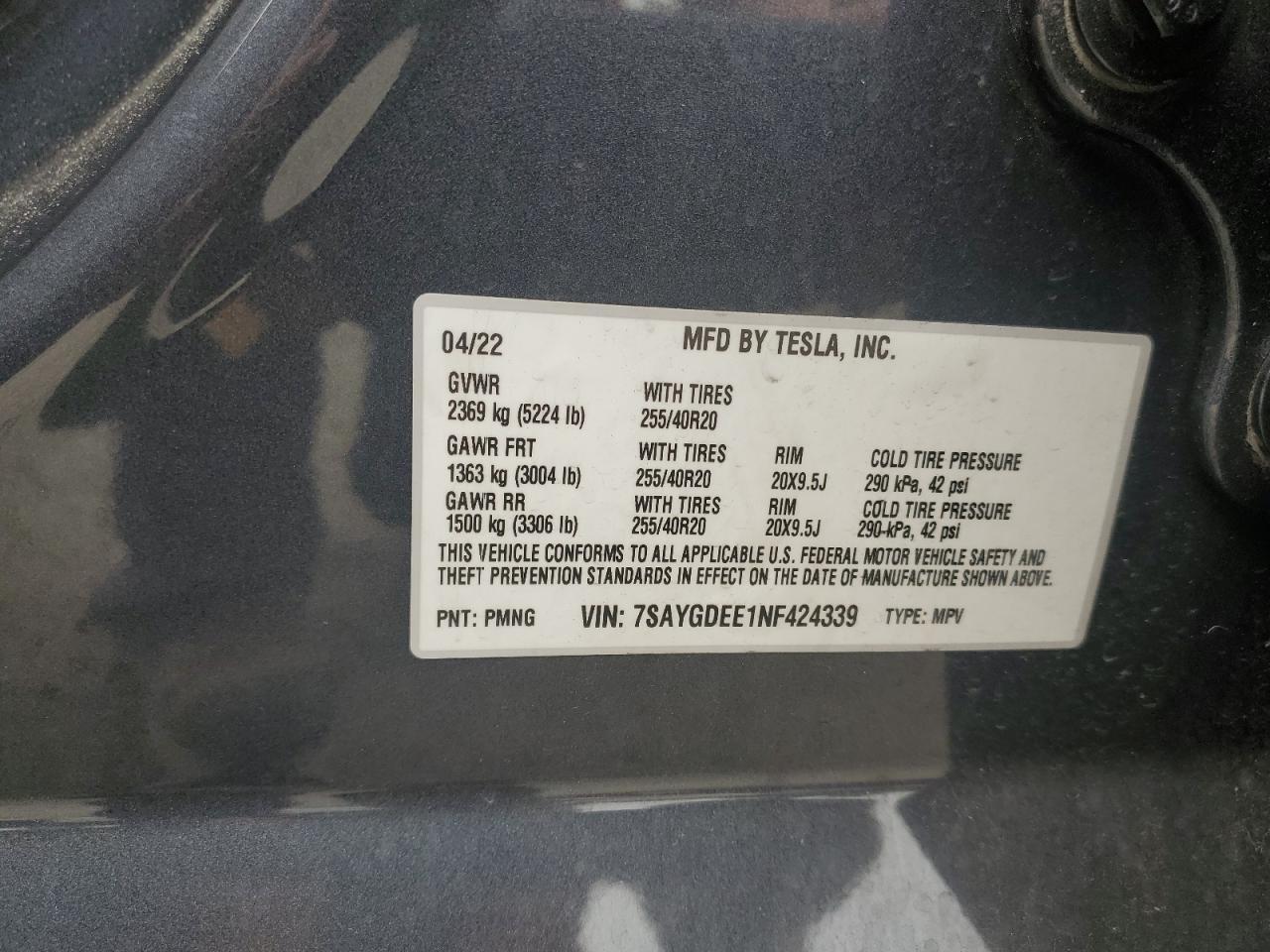 2022 TESLA MODEL Y