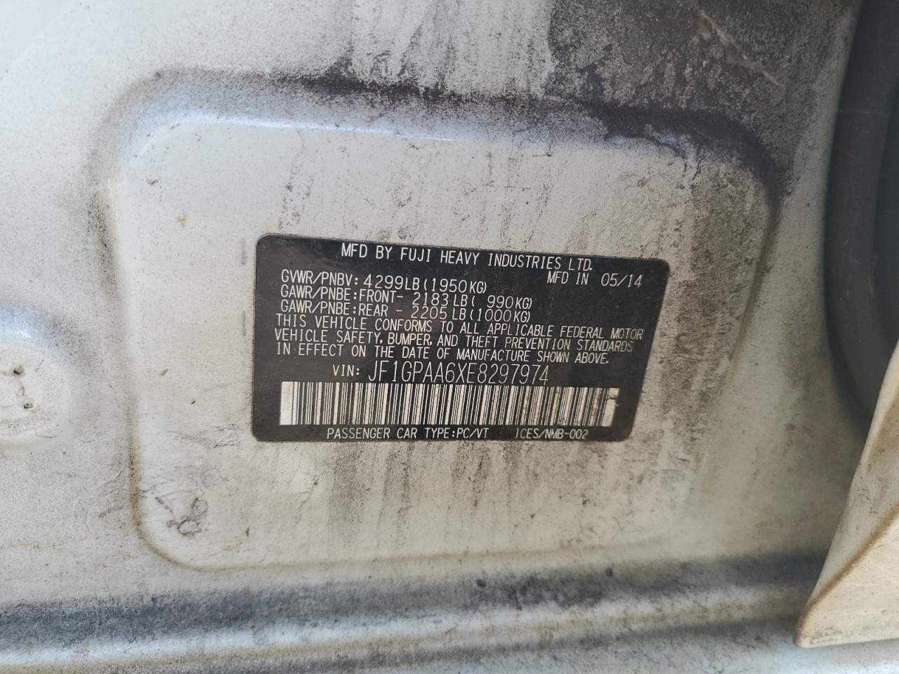 2014 SUBARU IMPREZA