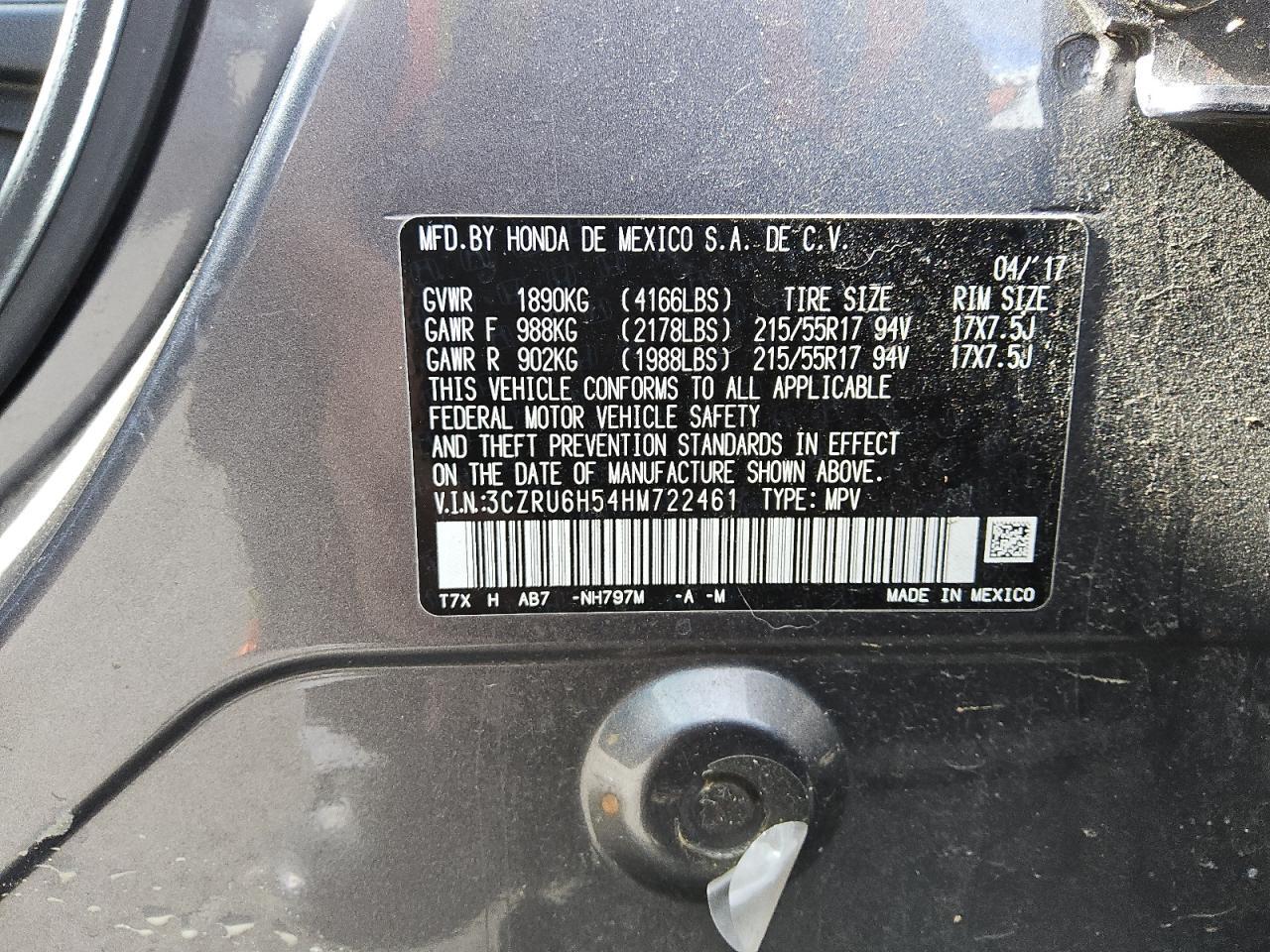 2017 HONDA HR-V