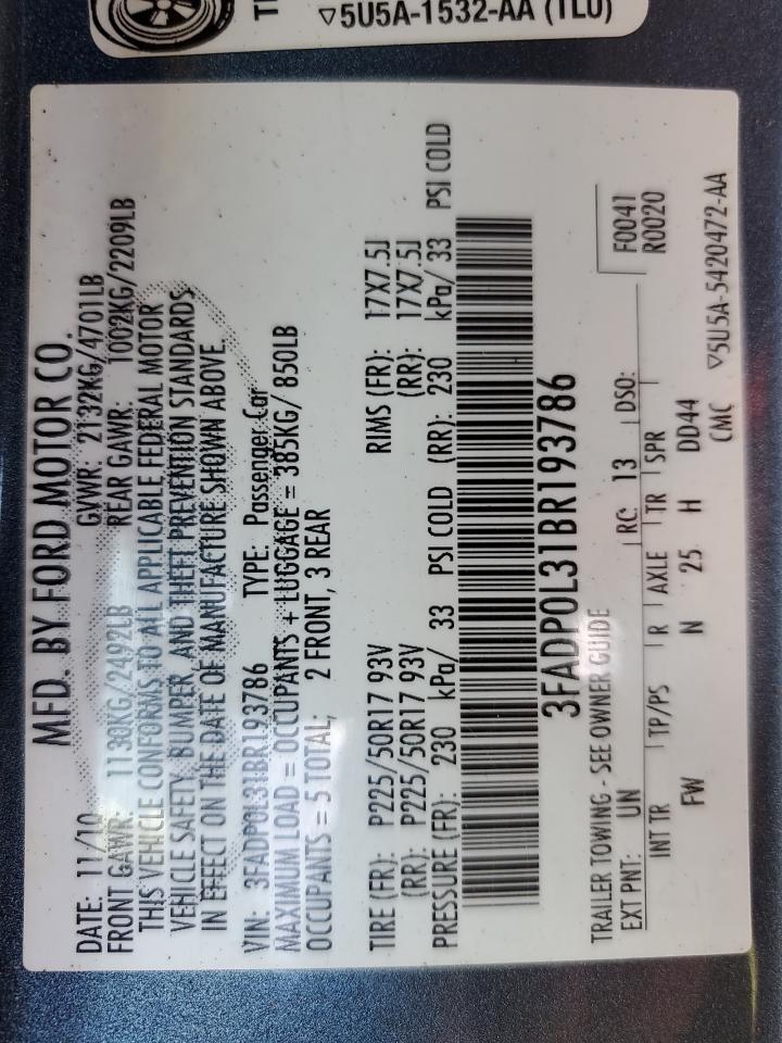 2011 FORD FUSION