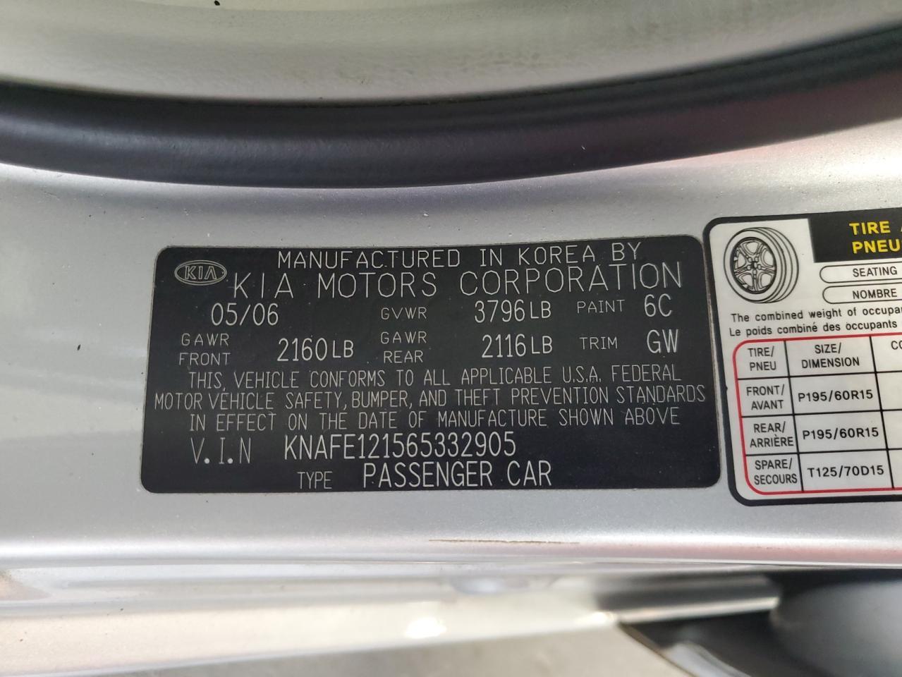 2006 KIA Spectra