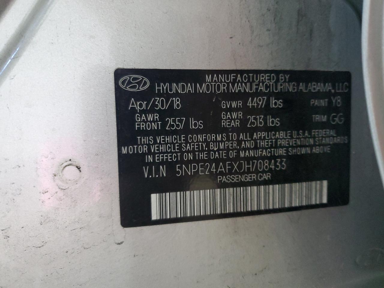 2018 HYUNDAI SONATA