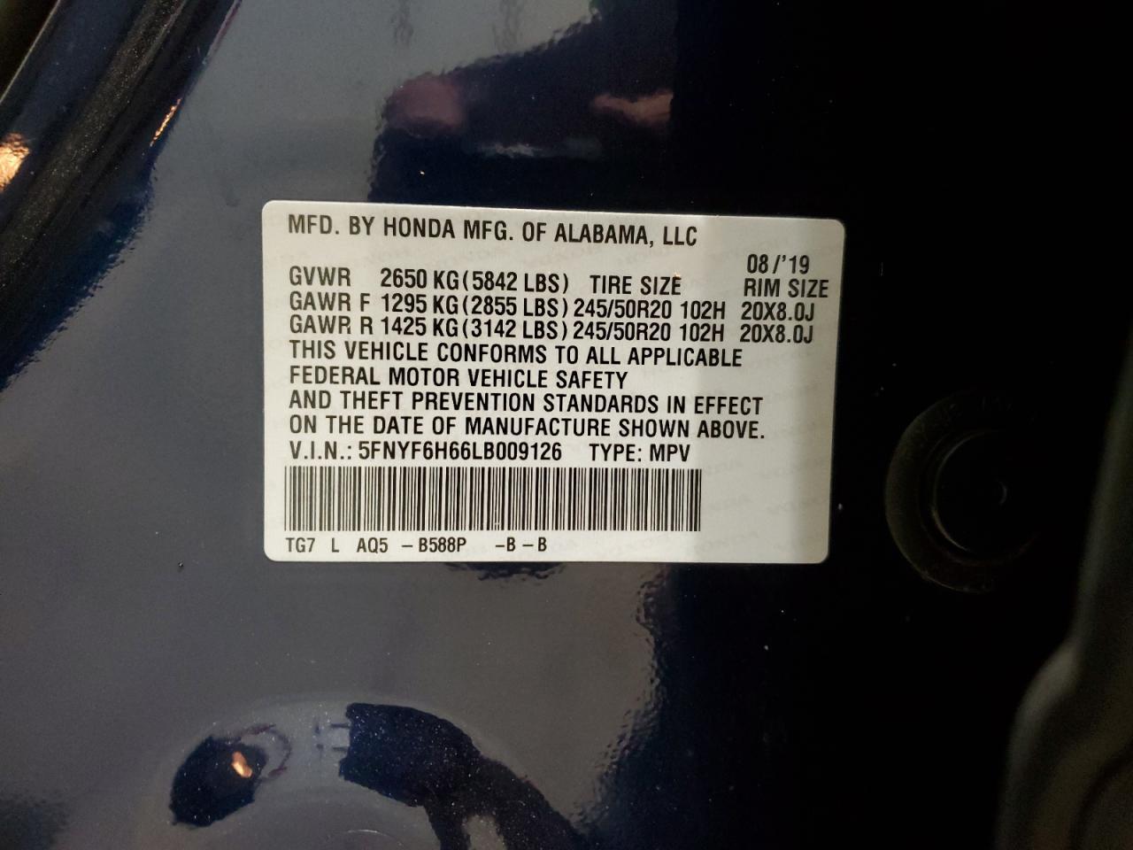 2020 HONDA PILOT
