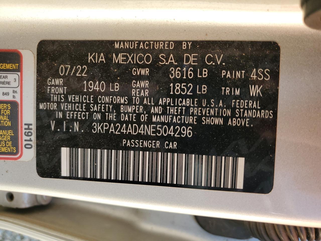 2022 KIA RIO