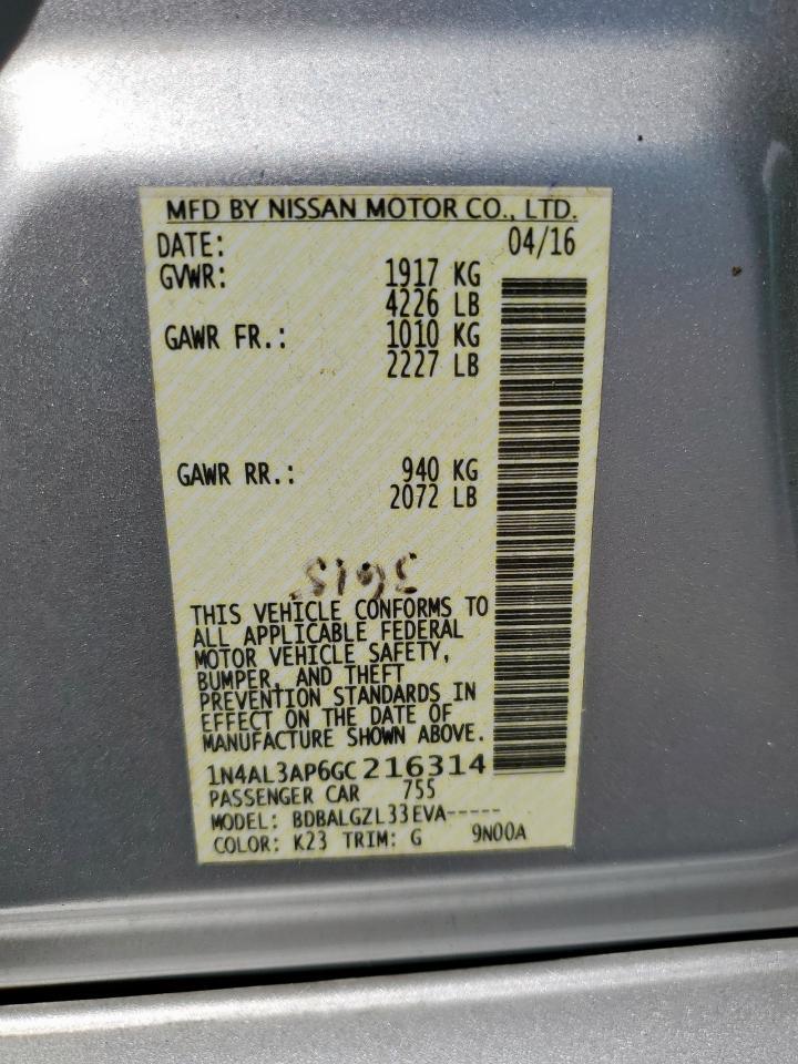 2016 NISSAN ALTIMA
