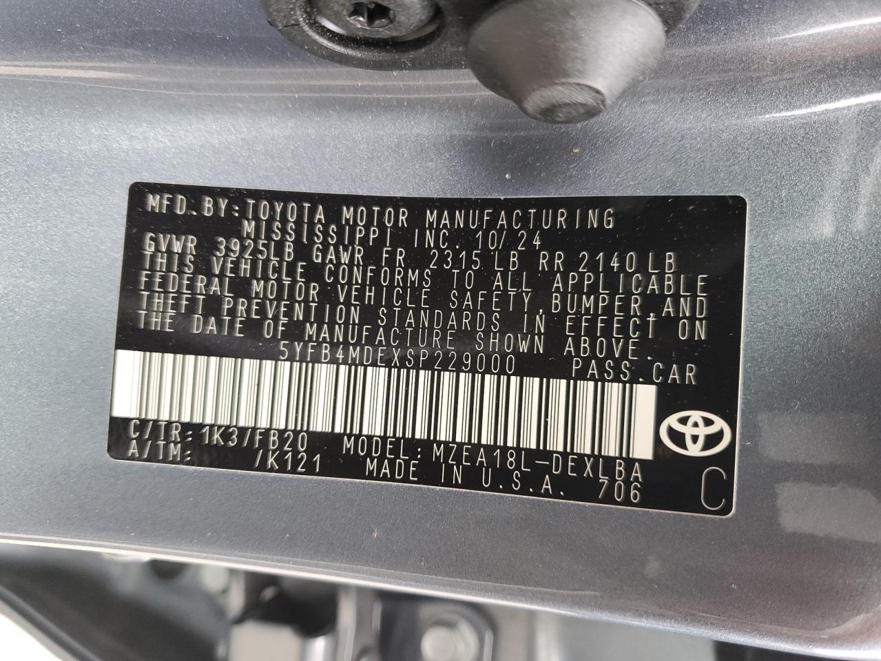 2025 TOYOTA COROLLA