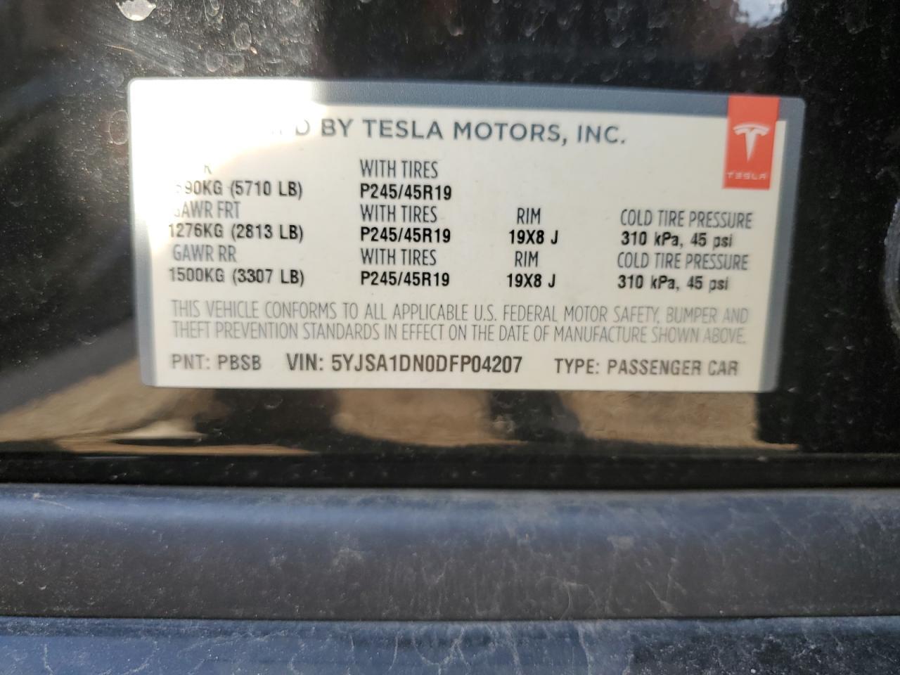 2013 TESLA MODEL S