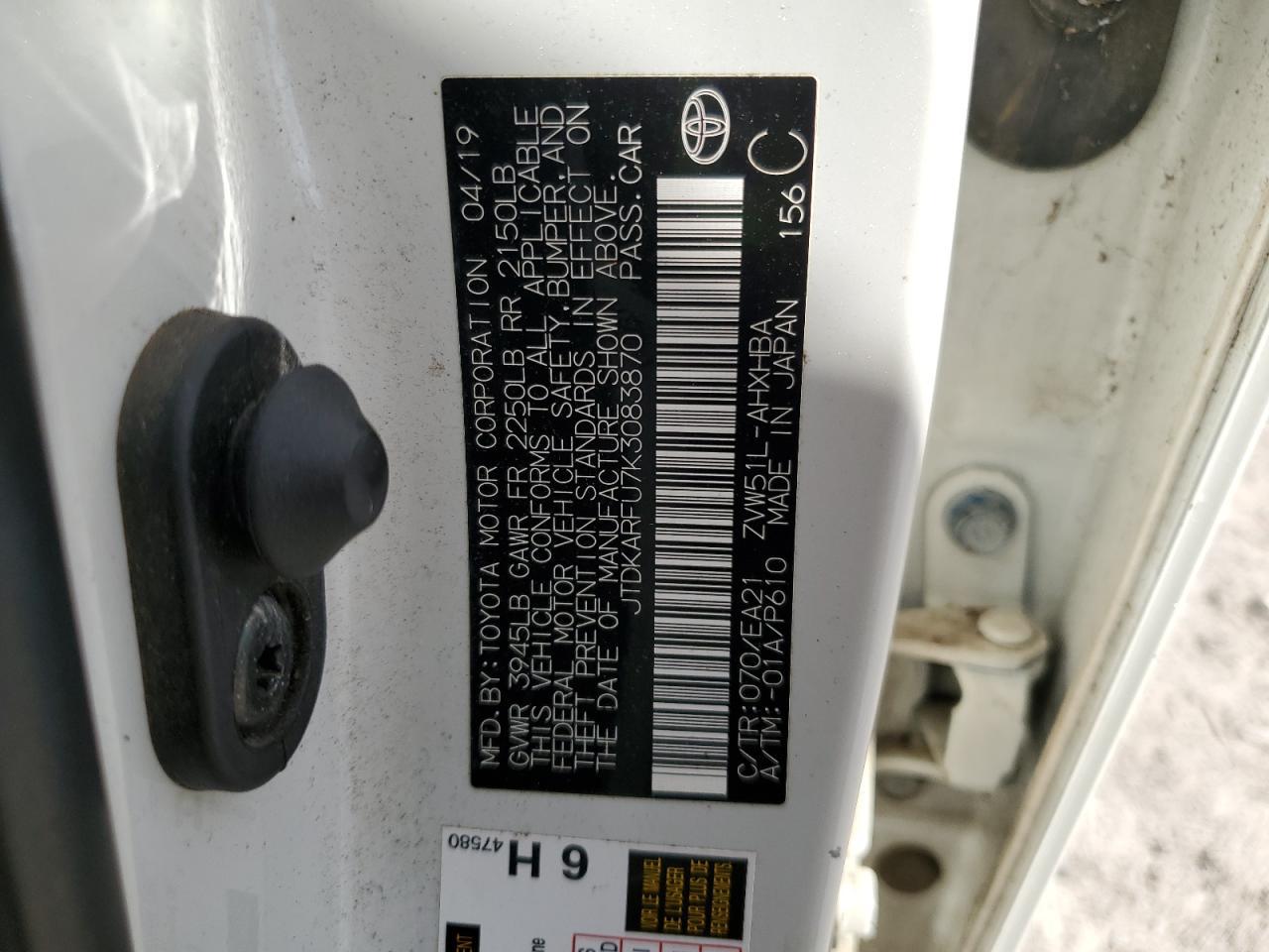 2019 TOYOTA PRIUS