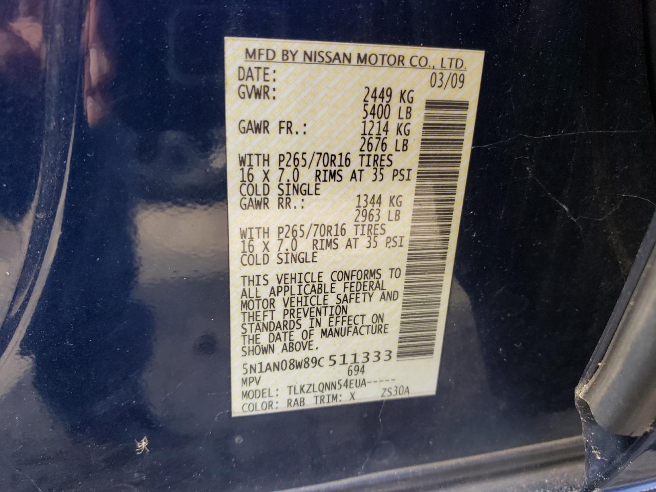 2009 NISSAN Xterra