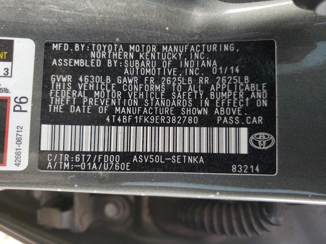 2014 TOYOTA CAMRY