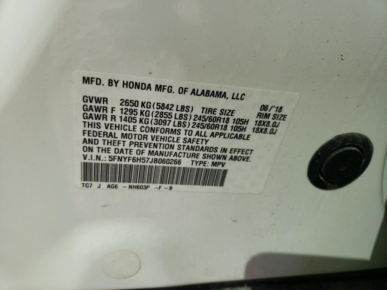 2018 HONDA PILOT