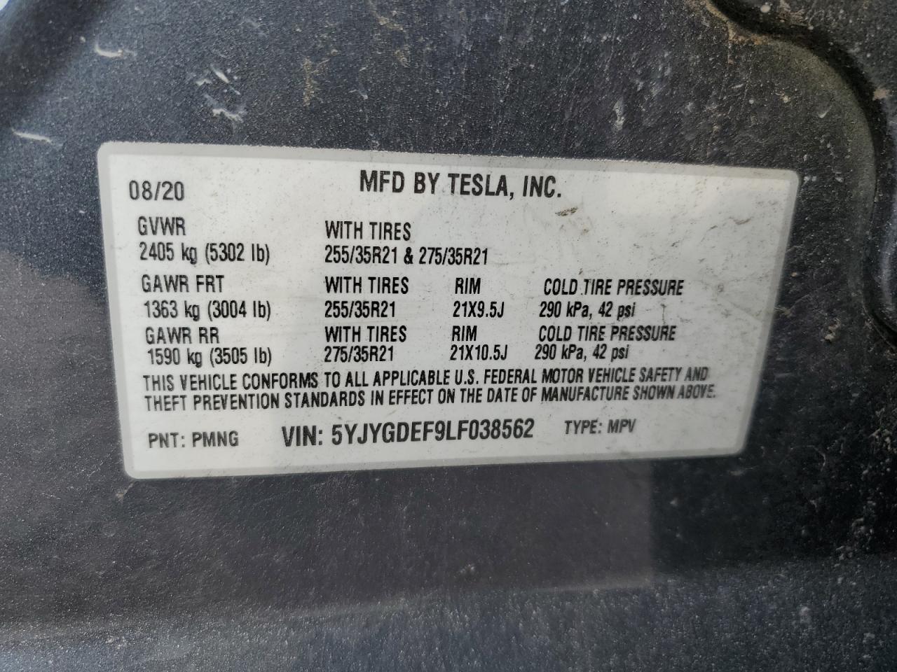 2020 TESLA MODEL Y