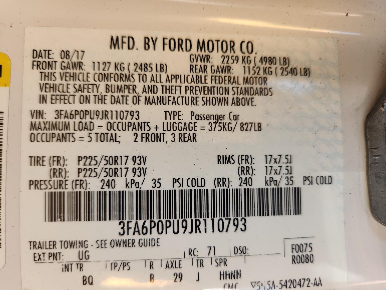 2018 FORD FUSION