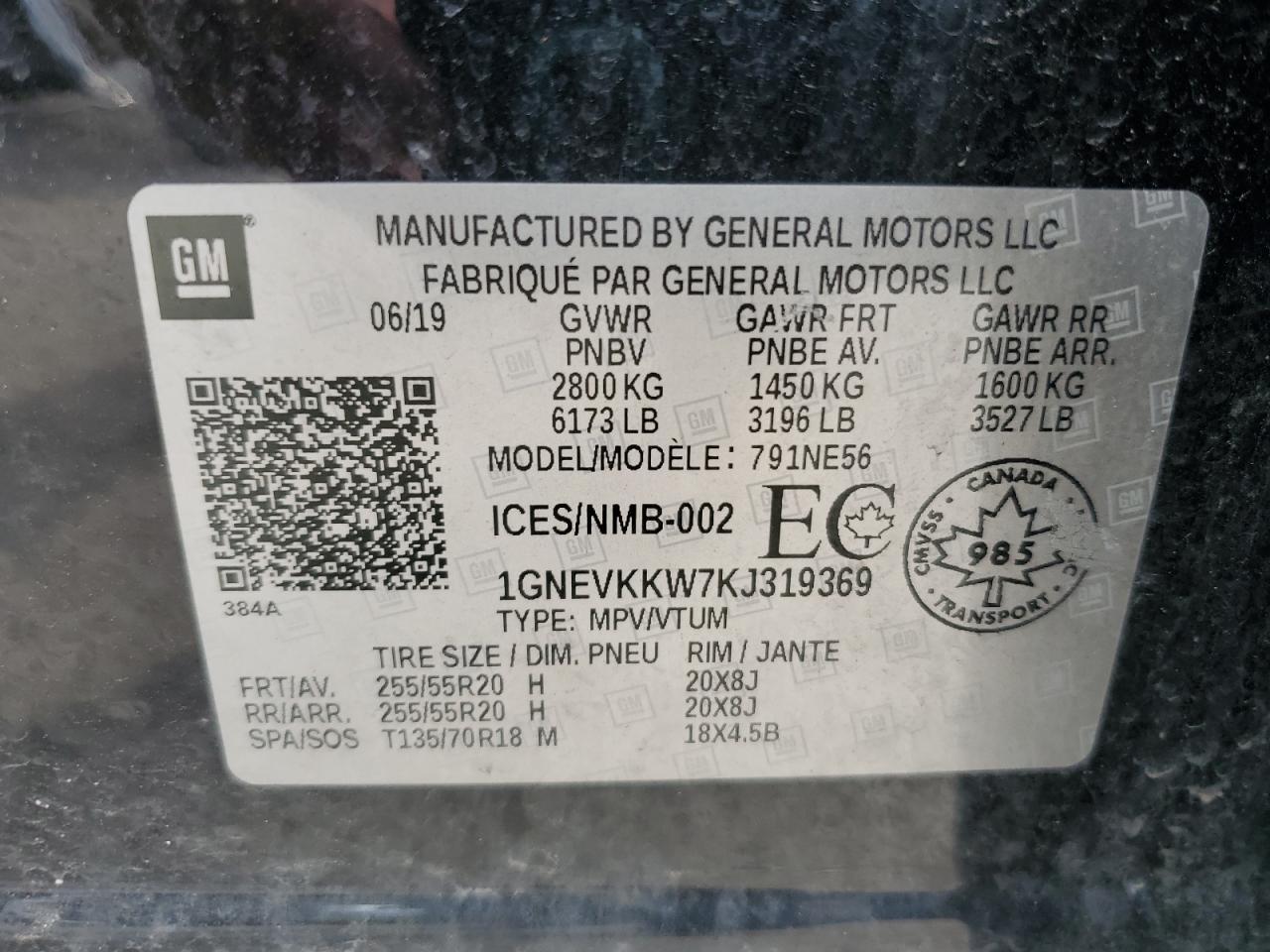 2019 CHEVROLET TRAVERSE