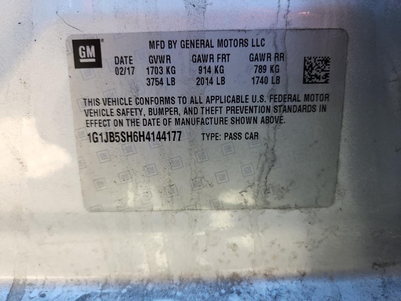 2017 CHEVROLET SONIC
