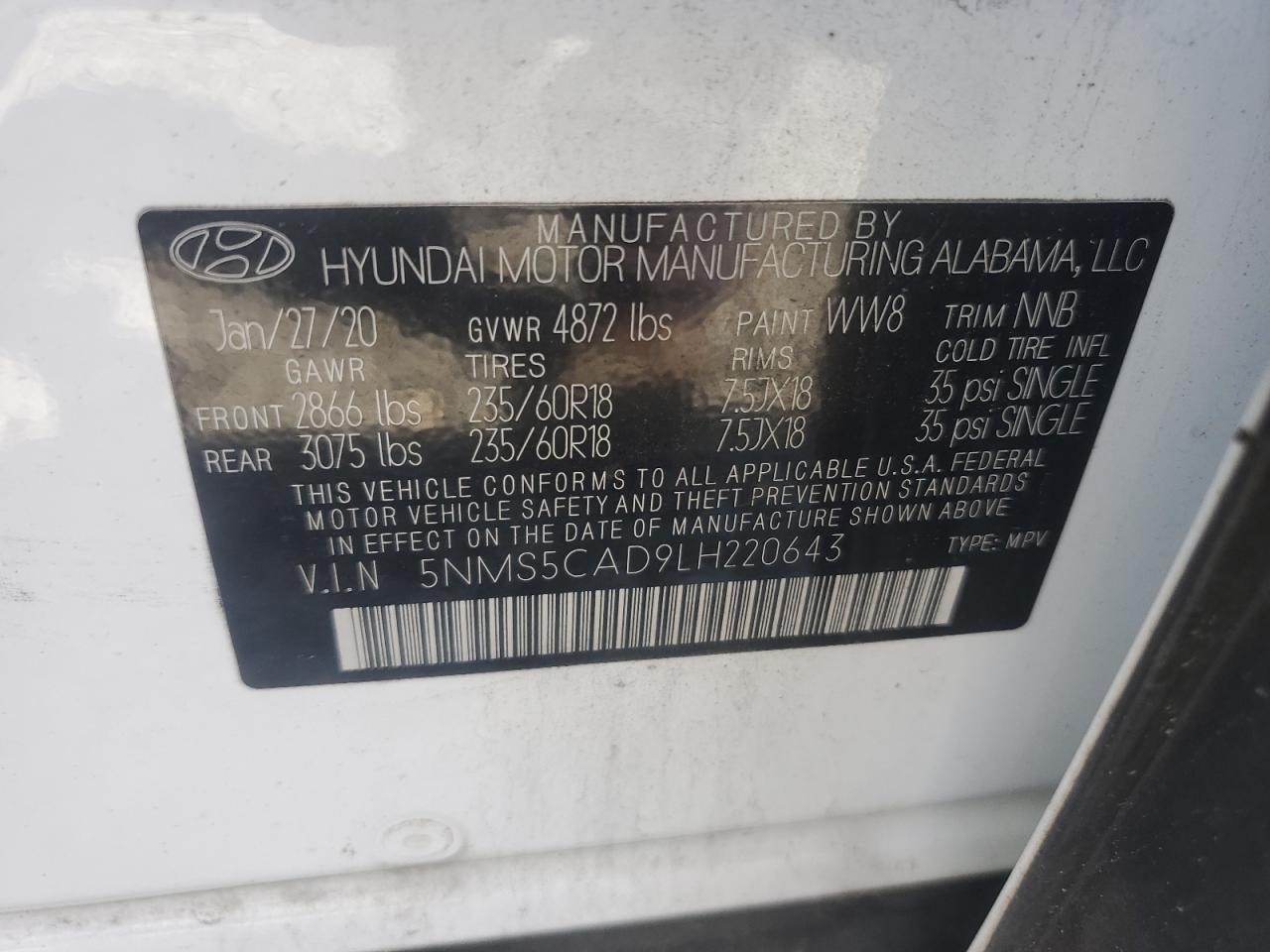 2020 HYUNDAI SANTA FE